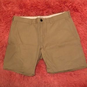 Khaki flat front shorts